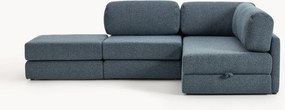 Bouclé slaapbank Ladina (3-zits) met opbergruimte
