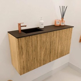 Mondiaz Joya 80cm toiletmeubel oak met wastafel faye links 1 kraangat urban