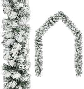 vidaXL Kerstslinger met LED's en sneeuwvlokken 20 m PVC groen