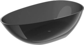 Mexen Glass zwart vrijstaande transparante badkuip 160 x 80 cm, chromen stop - 58061608013