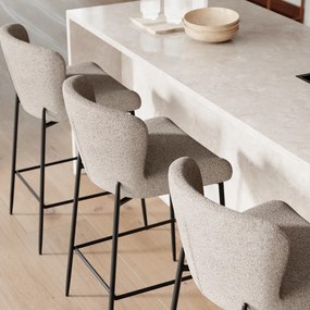 Dan-Form Glam Counter Barstoel Boucle Grijsbruin