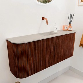 Mondiaz Joya DLux 105cm toiletmeubel ronding links/rechts ruby met wastafel faye midden zonder kraangat opalo