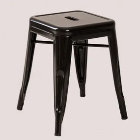 Stapelbare Lage Kruk 45 Cm In Staal Lix Zwart - Sklum