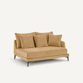 Halve bank in stone-kleurig fluweel, 2-zit, MODERNISTE