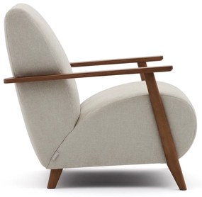 Kave Home Meghan Retro Fauteuil Walnoot En Beige