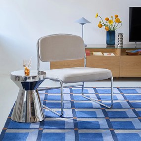 Fauteuil van chroom en stof, Celestina