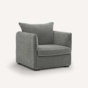 Fauteuil in stonewashed fluweel, Neo Chiquito