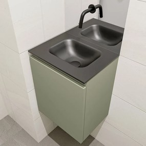 Mondiaz Olan 40cm toiletmeubel army met wastafel urban midden geen kraangat