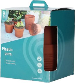 SOGO Plastic potje - Terra - 13cm - 12stuks