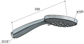 Hotbath ACE 3-standen handdouche 10cm nikkel geborsteld