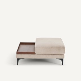 Voetensteun met dienblad, in stonewashed fluweel, MODERNISTE, ontwerp Emmanuel Gallina