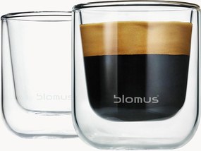 Dubbelwandige glazen espressokopjes Nero, 2-delig