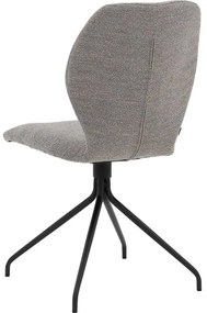 Goossens Eetkamerstoel Hera grijs stof leuning, modern design