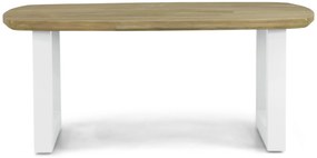 Dining Tuintafel rechthoekig 180 x 100 cm Aluminium/Teak Wit Falcon/Talai