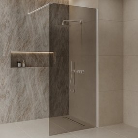 Best Design Dalis inloopdouche 100cm wit met mokka glas