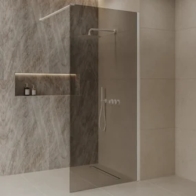 Best Design Dalis inloopdouche 80cm wit met mokka glas