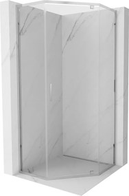 Mexen Exo vijfhoekige douchecabine met draaideur 80 x 80 cm, transparant, chroom - 812-080-080-01-00