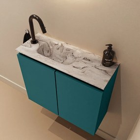 Mondiaz Ture DLux toiletmeubel 60cm smag met wastafel glace links met kraangat