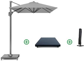 Zweefparasol  3x2m T1 (incl. voet + hoes) light grey Taupe-naturel-bruin Platinum Voyager