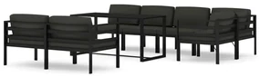 vidaXL 8-delige Loungeset met kussens aluminium antracietkleurig
