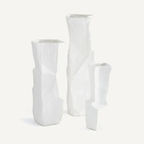 Geometrische vaas in mat keramiek, H51 cm, Risa