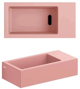 Clou Flush 3 fontein 36x18cm zonder kraangat rechts mat roze ker. CL/03.40031