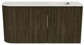 Mondiaz Joya DLux 80cm toiletmeubel ronding links shadow met wastafel faye rechts 1 kraangat ostra