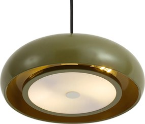 Retro hanglamp groen met metalen kap 2-lichts - Macaron