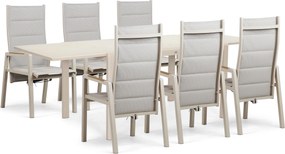 Tuinset 6 personen 140 cm Aluminium Taupe Lifestyle Garden Furniture Essence/Montaro
