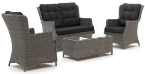 + 10% kassakorting | Stoel-bank loungeset Intenso | 4 personen | Loungeset Grijs | Wicker (vlechtwerk) | Kees Smit Tuinmeubelen