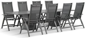 Tuinset 8 personen 300 cm Aluminium/Textileen Grijs Hartman Royal