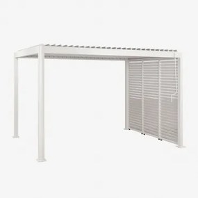 Bioclimatische Aluminium Pergola Met Lamellen En Zijpaneel Druvia Gardenia Wit & Pergola Van 3x4 M Met 3 Panelen Van 90,5 Cm - Sklum