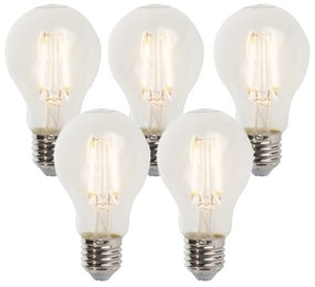 Set van 5 E27 dimbare LED lampen A60 5W 470 lm 2700K