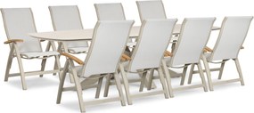 Tuinset 8 personen 300 cm Aluminium Taupe Presto Tarenta/Voyage