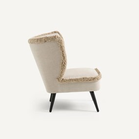 Fauteuil in linnen met franjes Franck