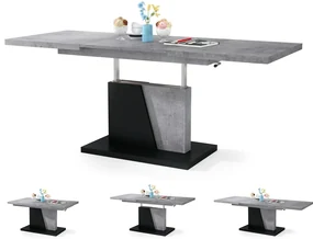 Mazzoni GRAND NOIR beton / zwart, uitschuifbare tafel