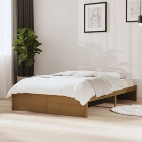 vidaXL Bedframe massief hout honingbruin 120x200 cm