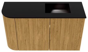 Mondiaz Joya 70cm toiletmeubel ronding links oak met wastafel faye rechts zonder kraangat urban