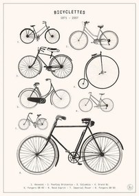 Bodart, Florent - Kunstdruk Bicyclettes, (30 x 40 cm)