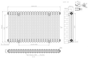 Eastbrook Imperia 2 koloms radiator 100x60cm 1407W antraciet