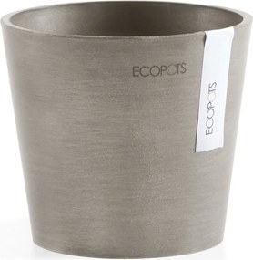 Ecopots Amsterdam 13 - Taupe - Diameter 13 x H11,4 cm - Ronde taupe bloempot