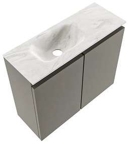 Mondiaz Ture DLux toiletmeubel 60cm smoke met wastafel ostra links met kraangat