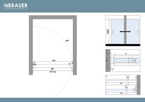 Brauer Void profielloze nisdeur 90cm RVS geborsteld PVD