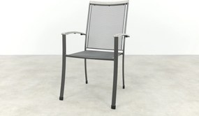 Balero strekmetaal stapelbare tuinstoel - Antraciet