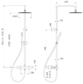 Mueller Round regendouche opbouw 25cm hoofddouche RVS