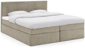 Goossens Basic Boxspring Compleet Rud, Vlak 140 x 200 cm (=2x 70 x 200 cm) met hoofdbord, 2 x matras, 1 x topper