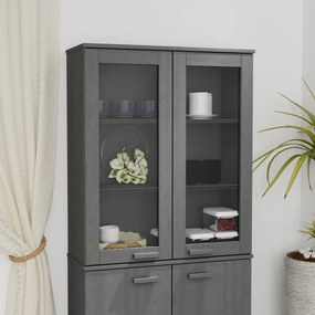 vidaXL Opzetkast 85x35x100 cm massief grenenhout donkergrijs