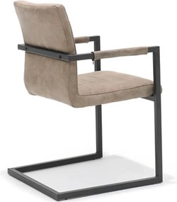 Eetkamerstoel - Apollo II - stof Cowboy retro lederlook taupe