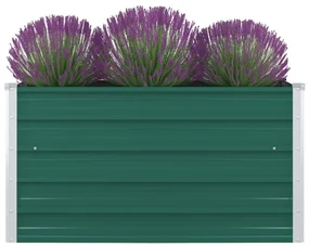 vidaXL Plantenbak verhoogd 100x100x45 cm gegalvaniseerd staal groen