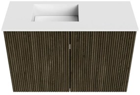 Mondiaz Joya 60cm toiletmeubel shadow met wastafel faye links zonder kraangat talc